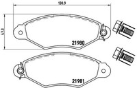 Brembo P 61 098 Bremsbelagsatz, Scheibenbremse FüR CitroËN Passend FüR Fiat