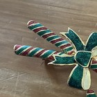 Vintage AAi Candy Cane Holiday Christmas Brooch Pin Gold Tone Whimsical 2 1/4” — photo 6