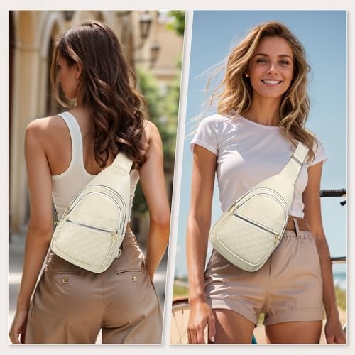 Mini Bolso Bandolera Antirrobo, Cuero PU Convertible, Beige - Imagen 2 de 6