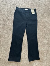 Madewell Mid-Rise Kick Out Jeans Black Stretch Magic Pockets Denim Women