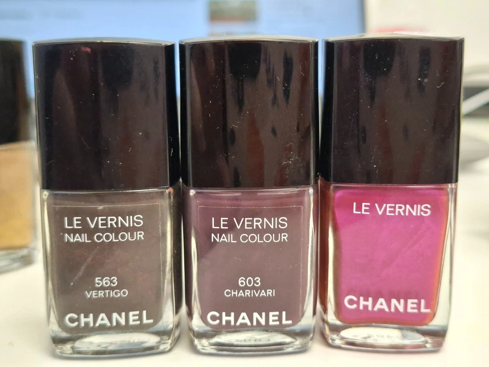 Set of 3 CHANEL Le Vernis Nail Polish- 191 Charmer, 563 Vertigo, 603 Charivari
