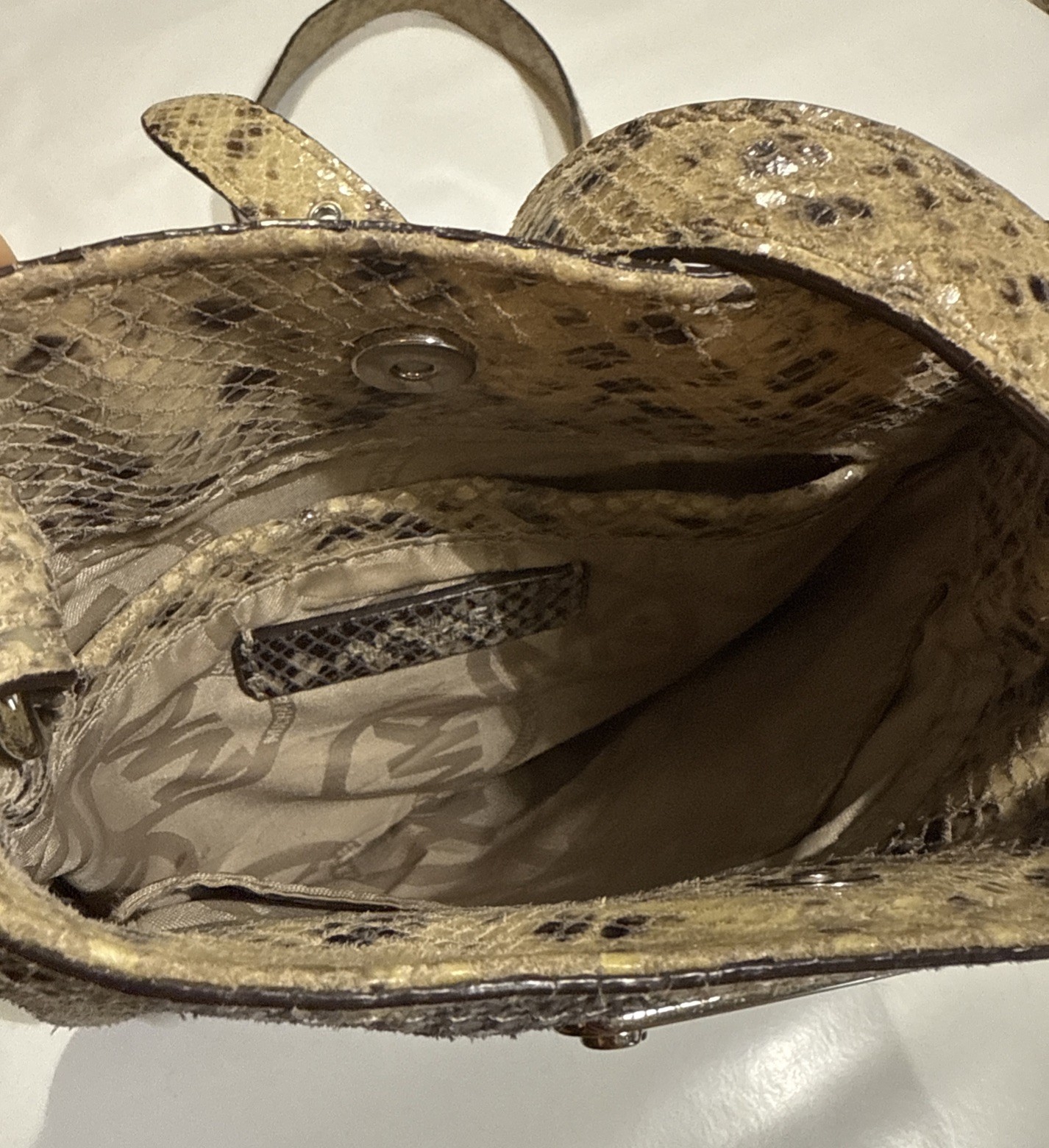 Michael Kors Python Embossed Leather Handbag -Cro… - image 7