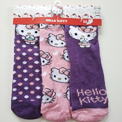 Hello Kitty Socken Strümpfe 3er Set Baumwolle Gr. 23-26 Kinder Mädchen Neu