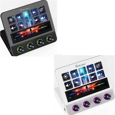 10-Tasten LCD Touch Bar Stream Dock RGB Drehknöpfe Makro-Pad für Windows Mac OBS