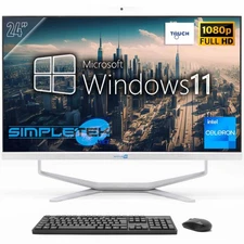 PC All IN One Aio 24 " Touchscreen Windows 11 8GB 120GB G530T Fixed Webcam 2K