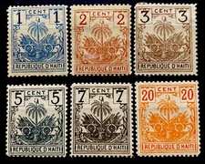 Haiti 1896. SC # 38-43 . Set of (6) Mint Hinged OG