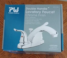 Plumb Works Single Handle Lavatory Faucet Chrome Finish (NIB)