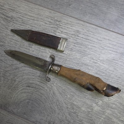 Antique German Deer Foot Hoof Handle Knife D.Z. Solingen c.1900