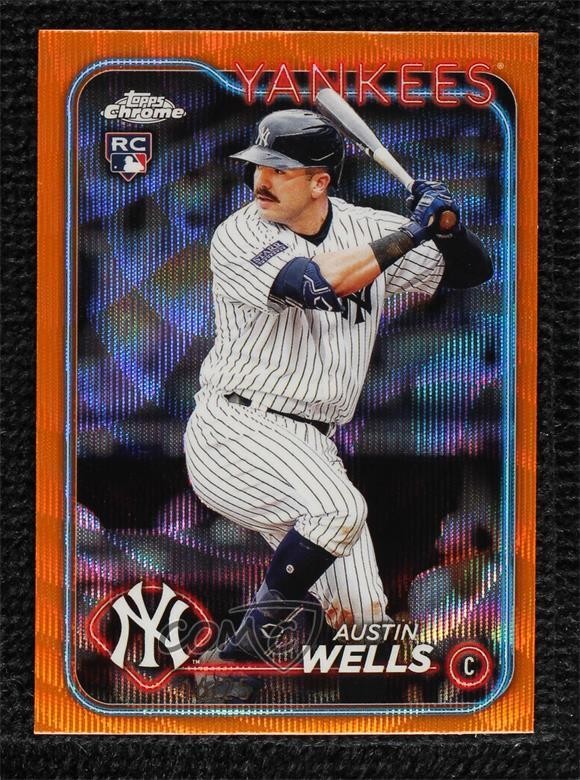 2024 Topps Chrome Orange Wave Refractor /25 Austin Wells #281 0b5f