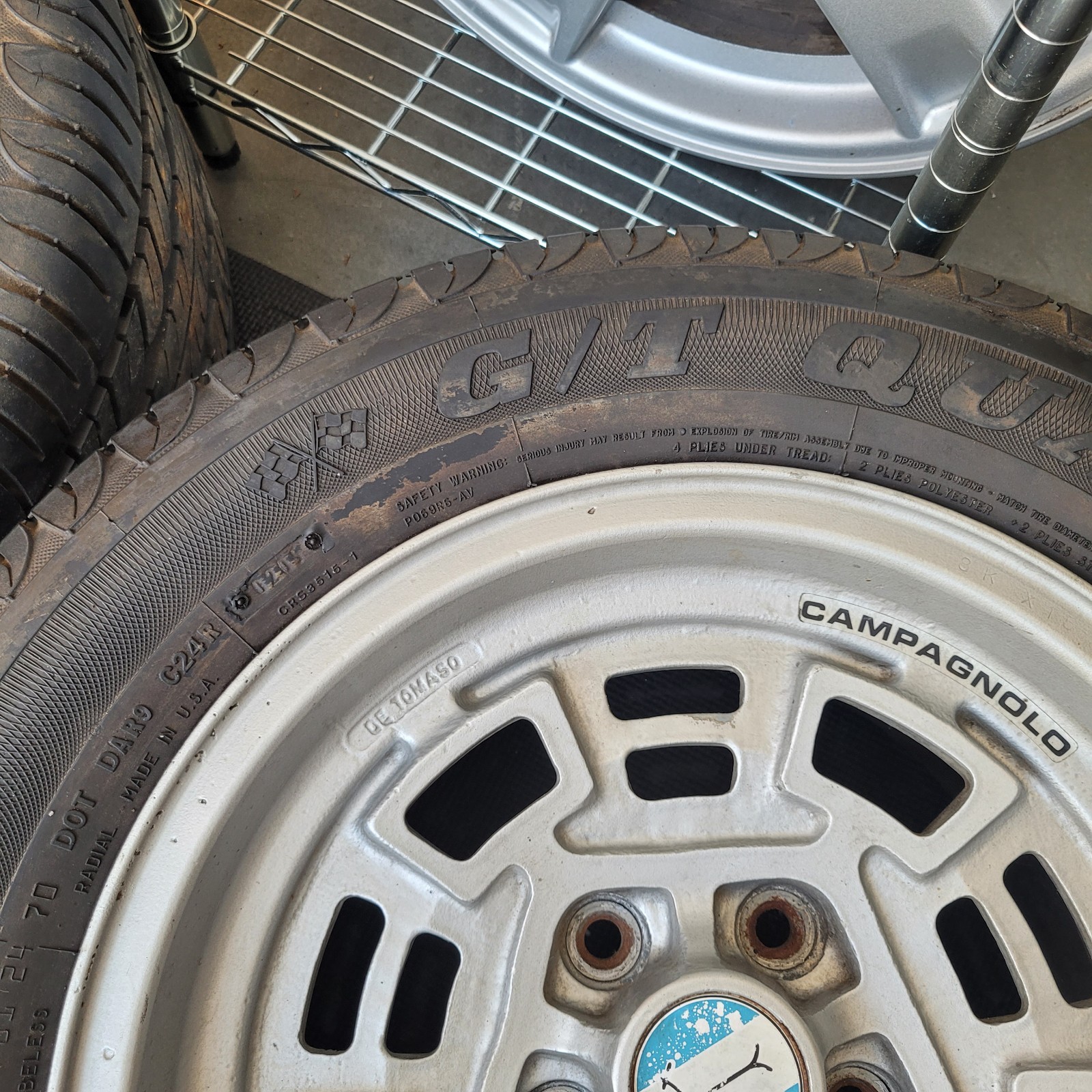 Vintage De Tomaso Pantera Original Wheels Tires Caps Campagnolo 15x7 & 15x8 Set