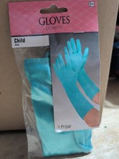 Child Mid Length Teal Gloves 6yrs New with Tags One Size Fits Most