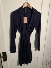 Quince 100% Silk Jersey Mini Wrap Dress Medium