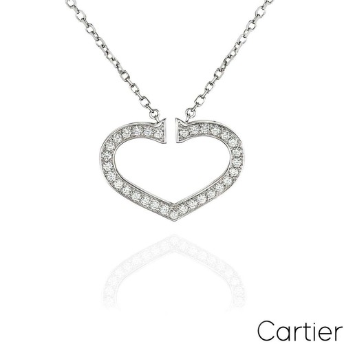 Cartier White Gold Diamond Hearts and Symbols Necklace 0.58ct G+/VS B3040600