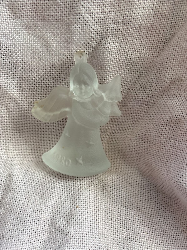 Vintage Goebel 1980 Annual Frosted Glass Angel Christmas Ornament -