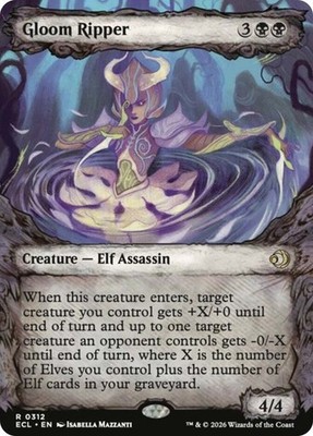 Gloom Ripper (Showcase) NM RARE MTG Lorwyn Eclipsed Black Elf Assassin Regular
