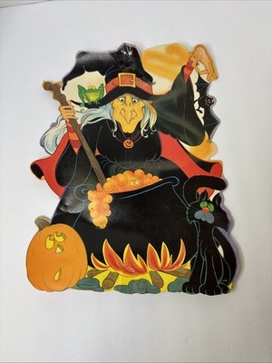 Eureka Witch Casting Spells Over Cauldron Halloween Holiday Die Cut Decor HHHH