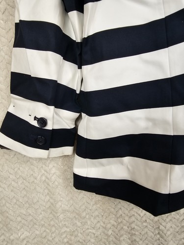Banana Republic Blazer Size 10 Blue Striped Cotton Single Button Closure NWT - Picture 21 of 21