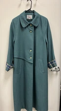 Avoca Collection County Wicklow Ireland Green Wool Coat Jacket S Oversized