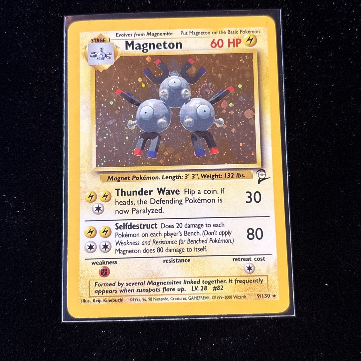 Pokemon Card Magneton Base Set 2 Holo Rare 9/130