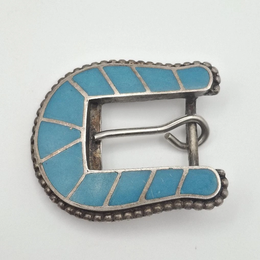Turquoise Inlay Belt Buckle In Vintage Belt Buckles for sale  display picture 1