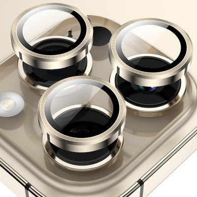 Tempered Glass Camera Lens Protector Set for 6.1''/6.7'' iPhone (Gold)