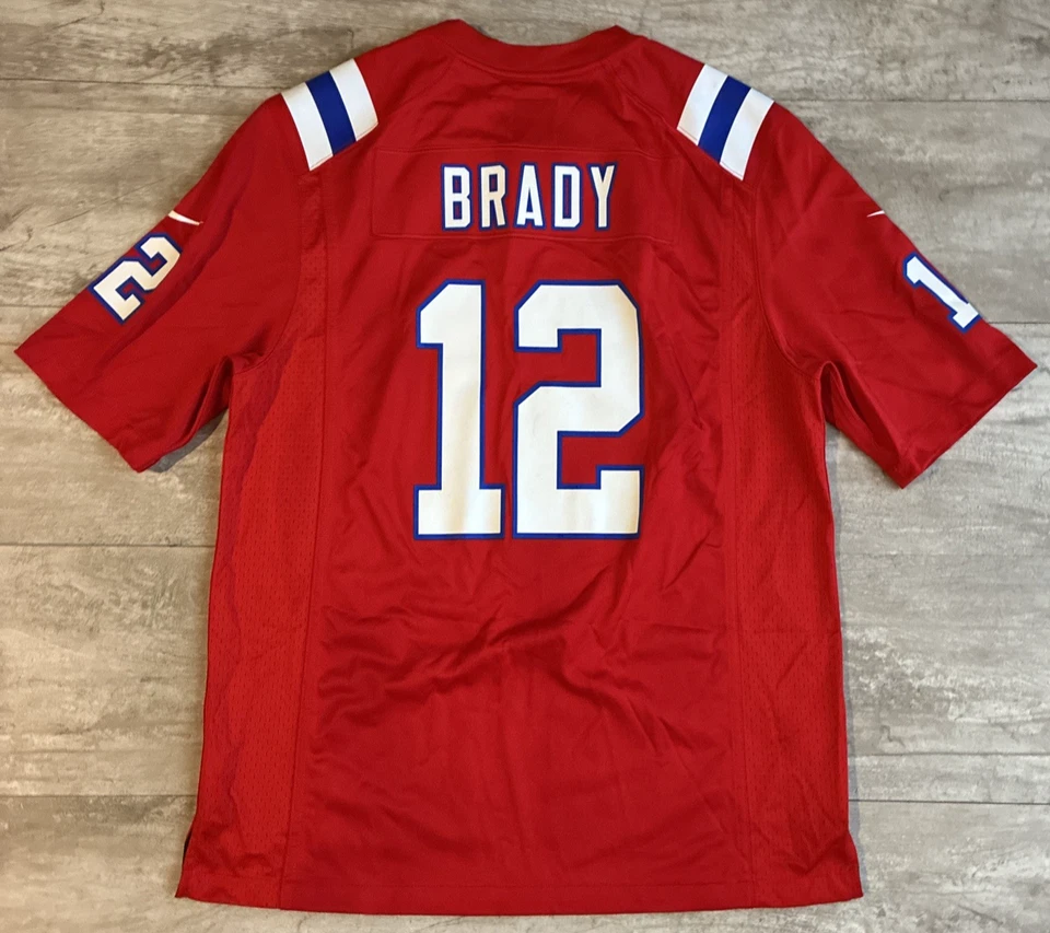 Camiseta deportiva Tom Brady Nike On Field para hombre grande New England Patriots roja retro Foto 2 de 4