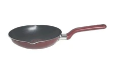 T-FAL RED ~ 8 Frying Pan w/Pouring Spouts ~ Non-Stick Thermo-Spot Technology