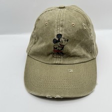 Disney Parks Mickey Mouse Faded Adjustable Hat Cartoon Baseball Olive Cap