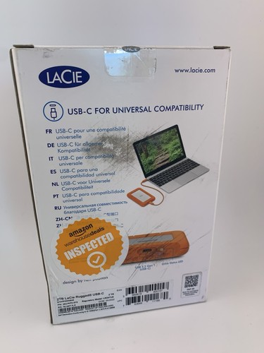 LaCie Rugged USB-C 2TB External Hard Drive Portable HDD - Afbeelding 2 van 3