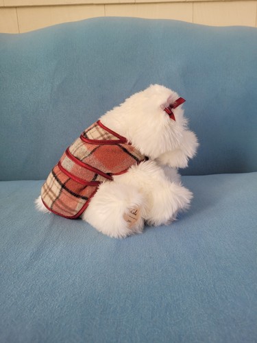 Abrigo Victoria's Secret LOLA Terrier Cachorro Peluche 10" Rosa A Cuadros De Colección 2001 Gund - Imagen 5 de 18