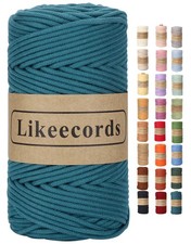 Braided Cotton Cord 3mm 109 Yards Natural Macrame Cotton Cord Bohemia Macrame...