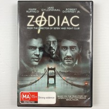 Zodiac DVD 2007 David Fincher, Jake Gyllenhaal, Mark Ruffalo, Robert Downey Jr.