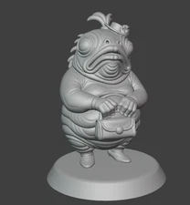 Kuo Toa Female Lady DnD TTRPG Miniature 32 mm Resin 14K Printed Woman Scale 28