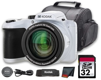 Kodak PIXPRO AZ405 Digital Camera + 32GB Memory Card Bundle - White