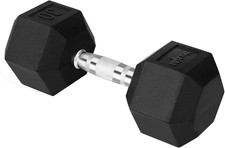 Chrome Grip Encased Hex Dumbbells   Hand Weights with Anti-Slip 5-50 LBS Single