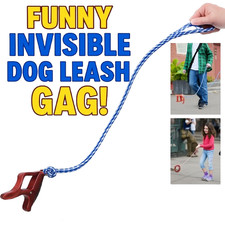 INVISIBLE WALKING DOG LEASH Joke Gag Prank Toy Funny Gift Clown Wire Harness 39"