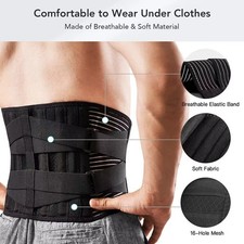 Adjustable Lower Back Brace Lumbar Support Waist Belt For Men Women Pain Relief