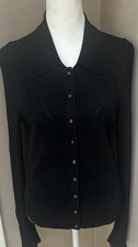 VERONICA BEARD Women s Black Ribbed Cardigan Size M