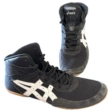 Asics Matflex 7 Wrestling Shoes Mens Size 11 Black High Top Athletic Sport