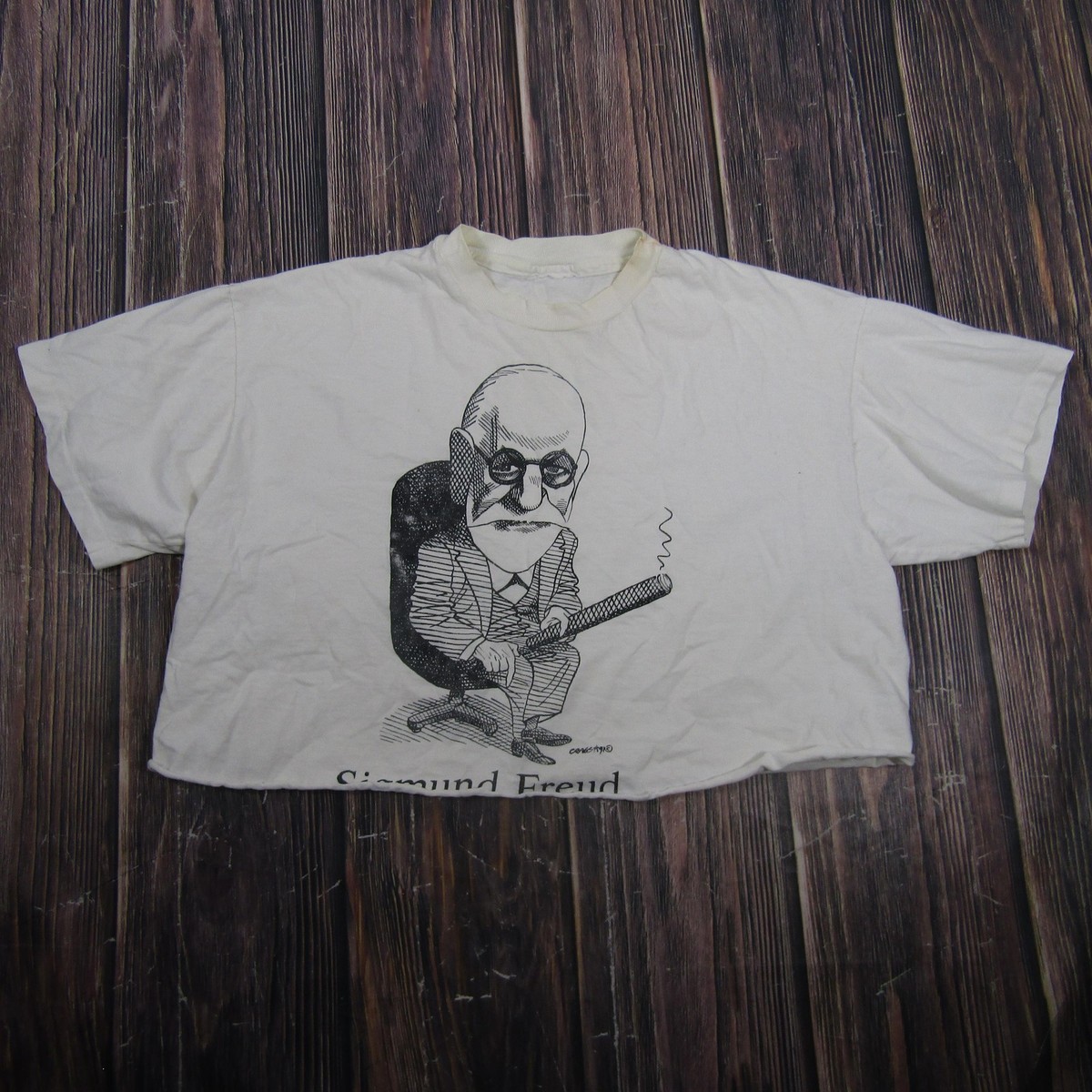 Vintage Sigmund Freud Shirt Mens Large White Psychology Graphic