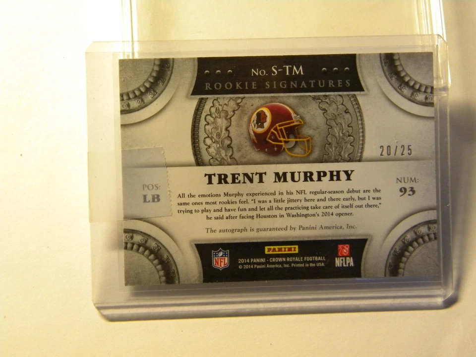 2014 Panini Crown Royale - Rookie Signatures Red #S-TM Trent Murphy 20/25 - Image 2 of 3