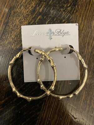 New Catherine Stein Blye Gold Plated Hoops Crystal Earrings