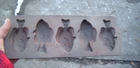 LODGE CAST IRON Perch Fish Cornbread Muffin Hushpuppy Mold Pan 5PP2