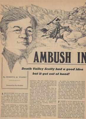 Death Valley Scotty Wingate Pass Ambush+Walter and Warner Scott, Albert Johnson