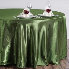 WILLOW Green 108" ROUND Satin TABLECLOTH Wedding Kitchen Tabletop Linens Home