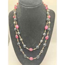 Purple Different Types Beaded Chain 19.25"Necklace!