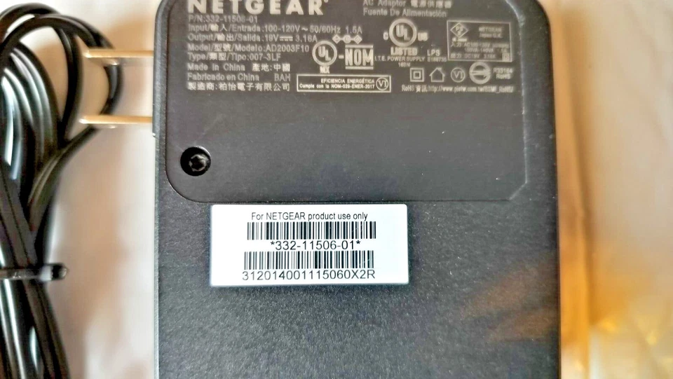 JP NETGEAR 19V 3.16A 60W Charger (100-120V) AC Adapter Power AD2003F10 AD2003D00 - Image 3 of 4