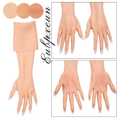 Realistic Silicone Glove Hand Skin Cover Scars Hand Sleeve Cosplay  Crossdresser