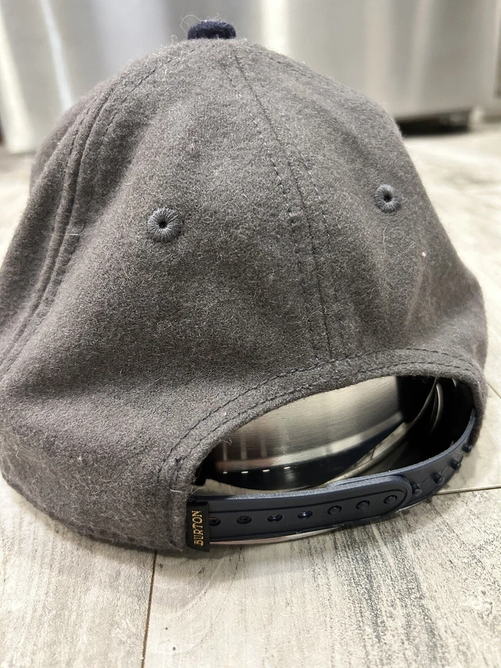 Burton Snowboarding Montaña Logo Gris Snapback Gorra de Béisbol Sombrero Mezcla de Lana Foto 3 de 4