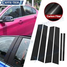 Carbon Fiber Pillar Post Door Trim Cover for BMW 3-Series 320i 325i 330i 2005-12